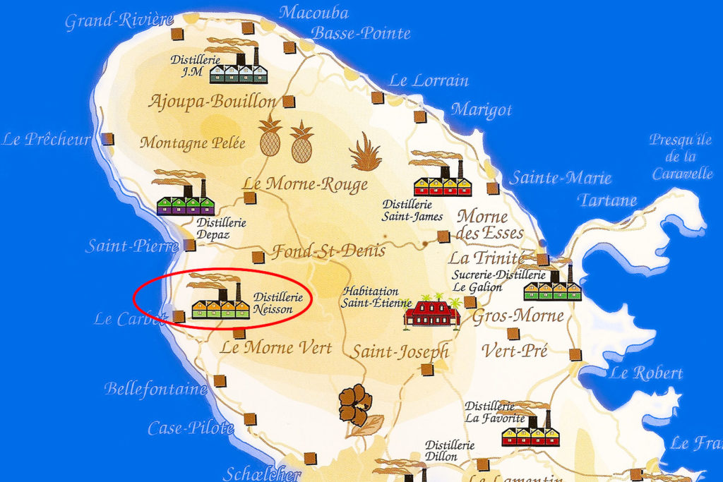 Map showing Neisson Distillery